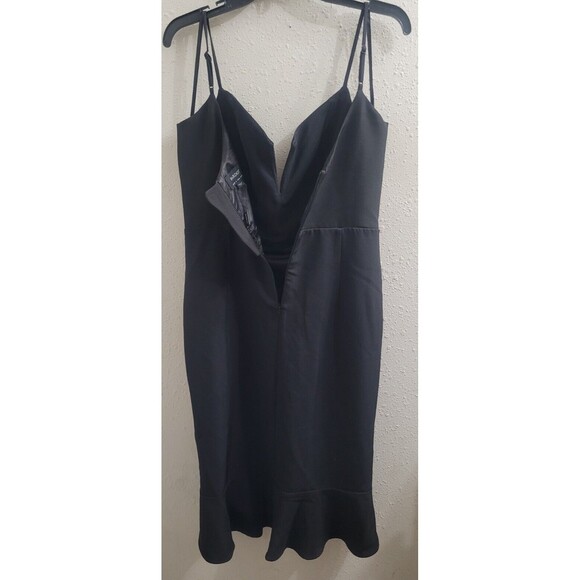 Bardot Women's Black Kristen Flounce Ruffle Hem Midi Cocktail Dress Sz 8 NWOT - Picture 8 of 8